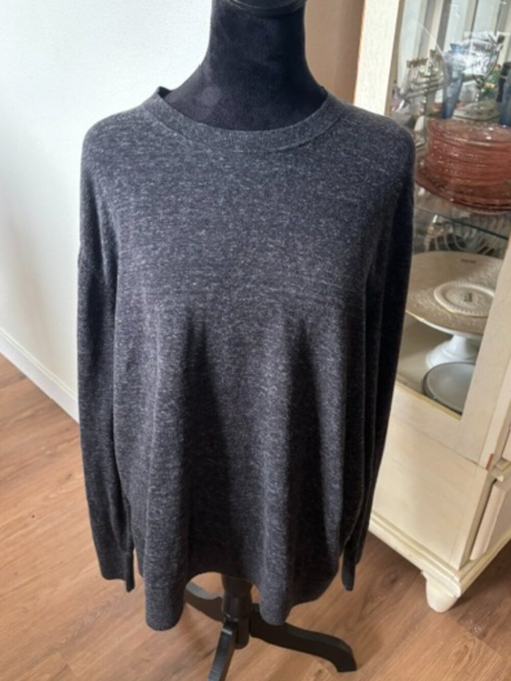 GAP Mens Heathered Gray Crew Neck Pullover Sweater XL